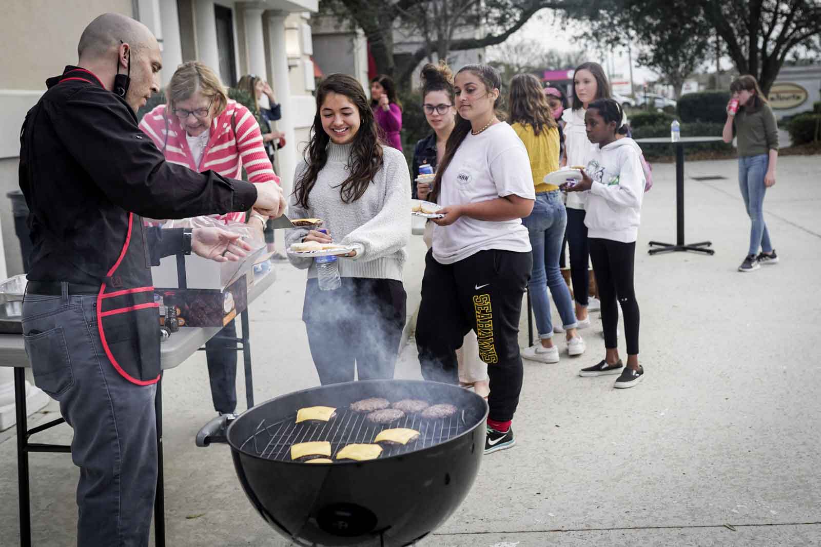 Students at BBQ